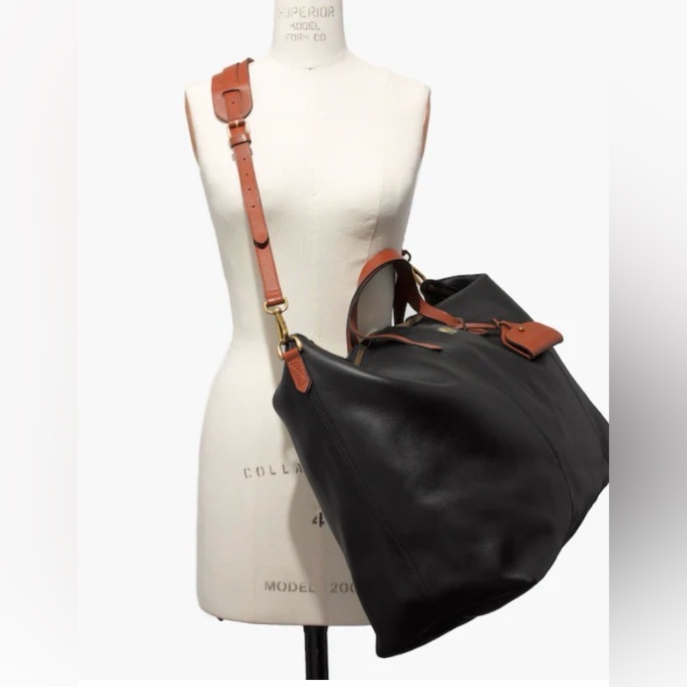 Madewell Black Leather Weekender Bag brand New with tags